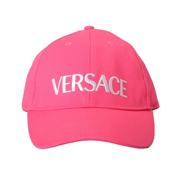 Versace White Logo Embroidery Bright Pink Baseball Cap Hat size 57 main image 4